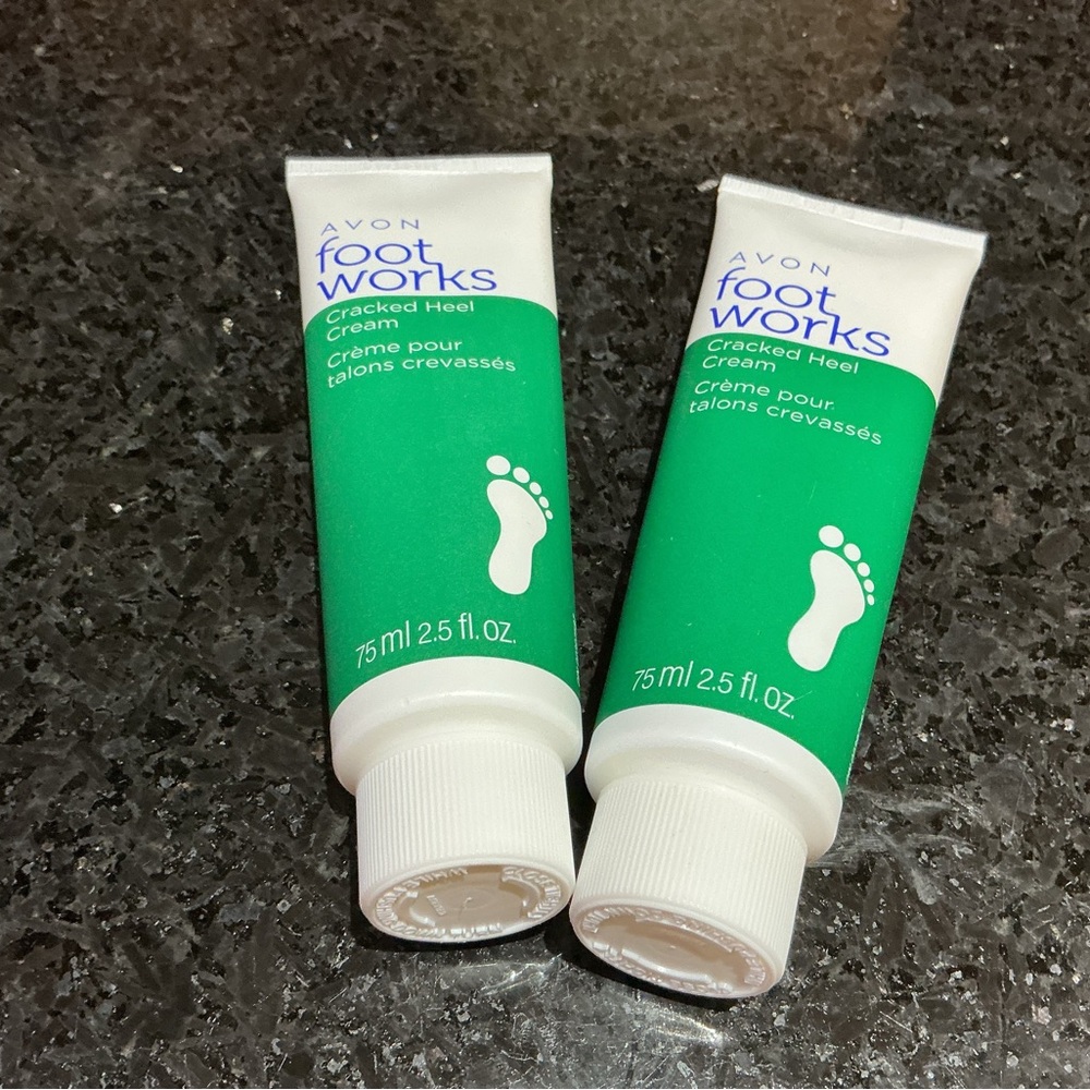 Avon Foot Works Green and White Heel Cream
